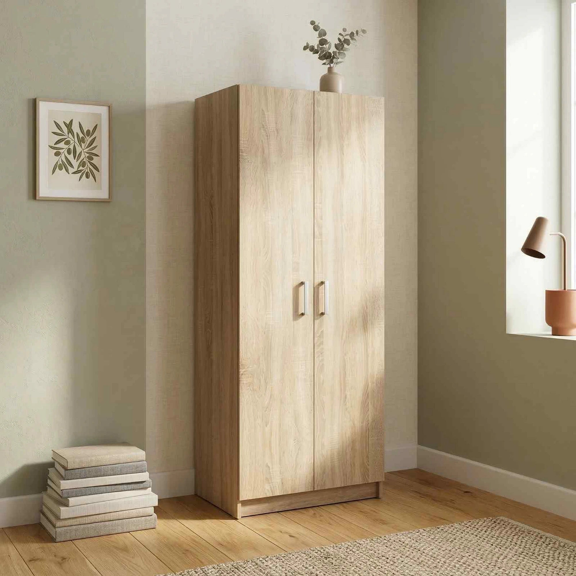 Dulap BETTY 7 BE07-004-00, stejar sonoma, DTD laminat, cu 2 usi, 70x37x183 cm