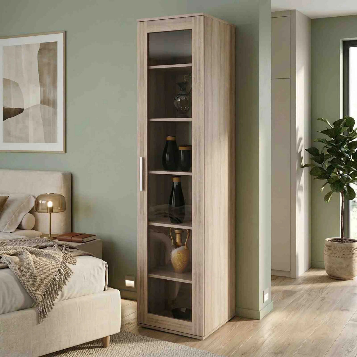 Vitrina DUNAJ Tip 4, stejar sonoma, PAL melaminat, 45x47x191 cm