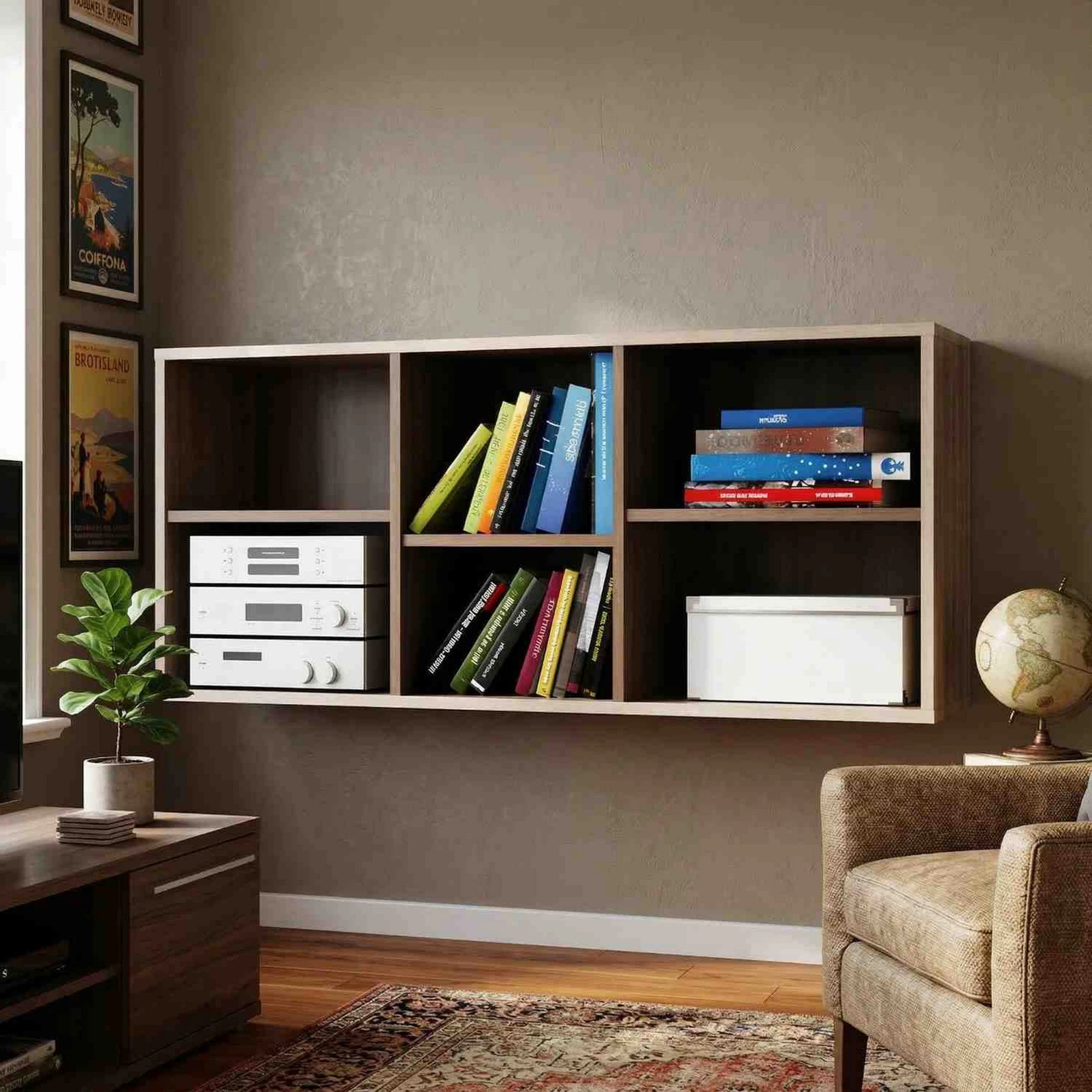 Biblioteca DUNAJ TIPUL12, stejar sonoma, PAL melaminat, 135x32x49 cm