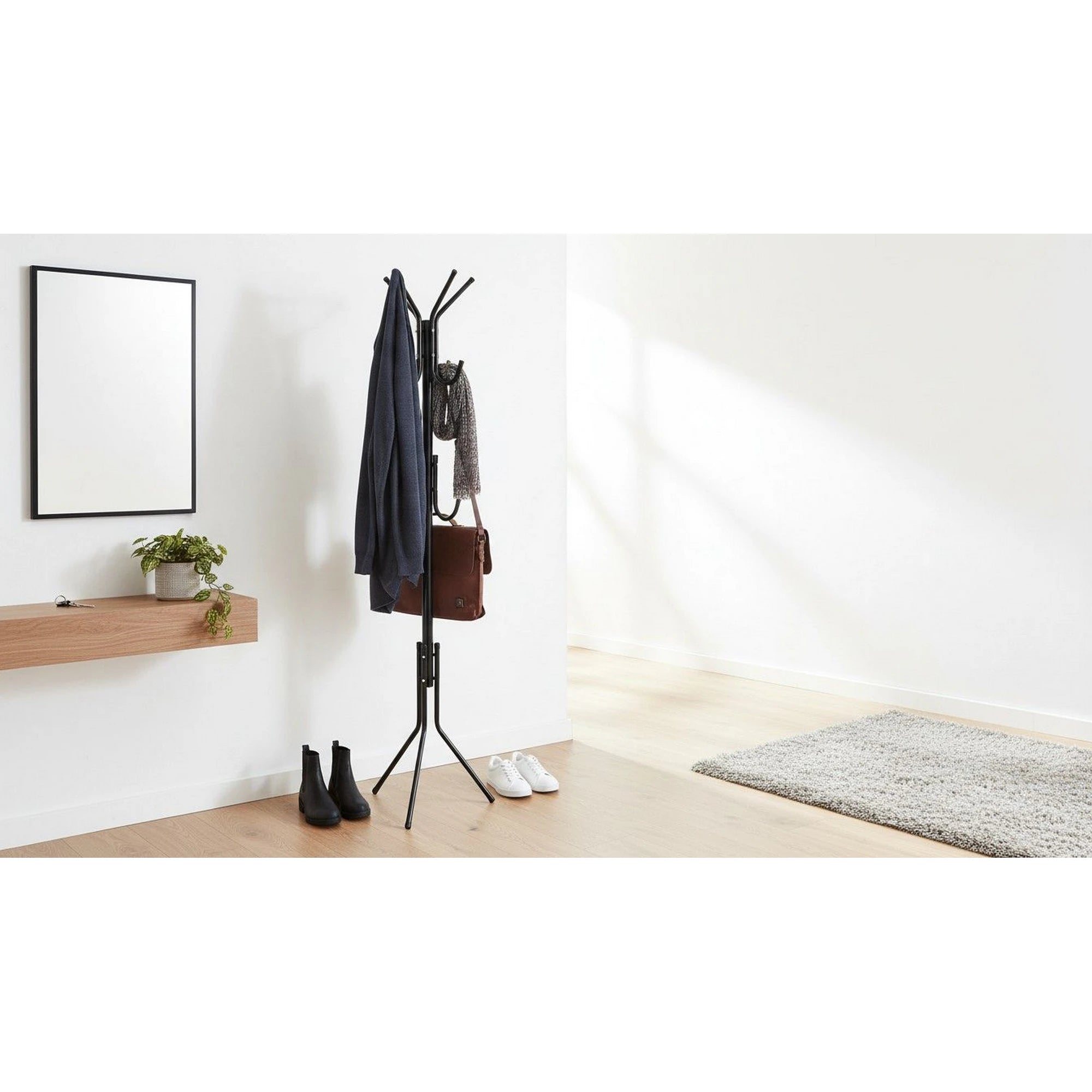 Cuier pom LORIK, negru, metal/plastic, 29x172 cm