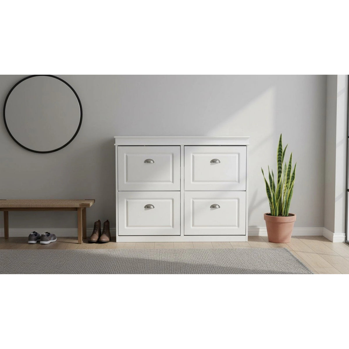 Pantofar SEBER TYP 5, alb, PAL, 105x24x82.5 cm