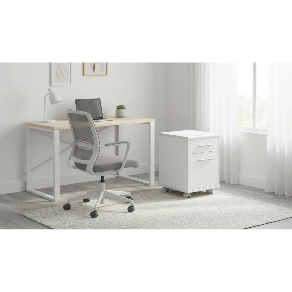 Noptiera JOHAN 2 NEW 07, alb, DTD laminat, 39x41x55 cm