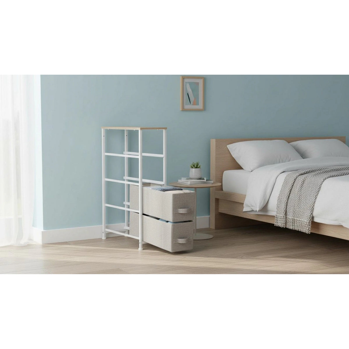 Comoda OFELIA TYP 2, alb/bej/gri, 48x20x76 cm