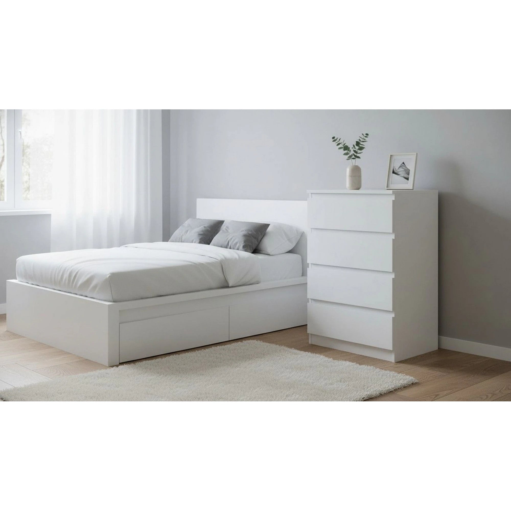 Comoda HANY NEW 014, alb, PAL laminat, 60x49x95 cm