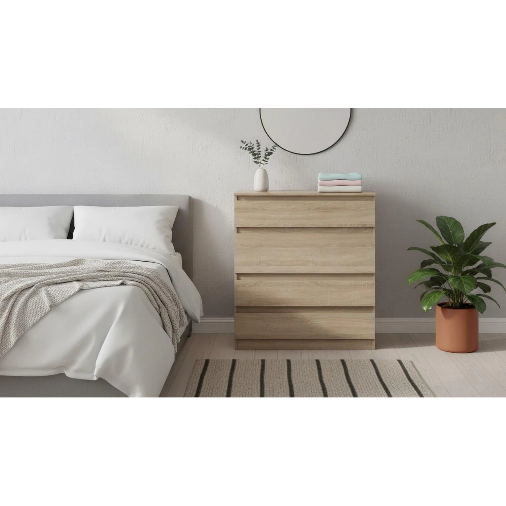 Comoda HANY NEW 004, stejar sonoma, PAL laminat, 90x49x95 cm
