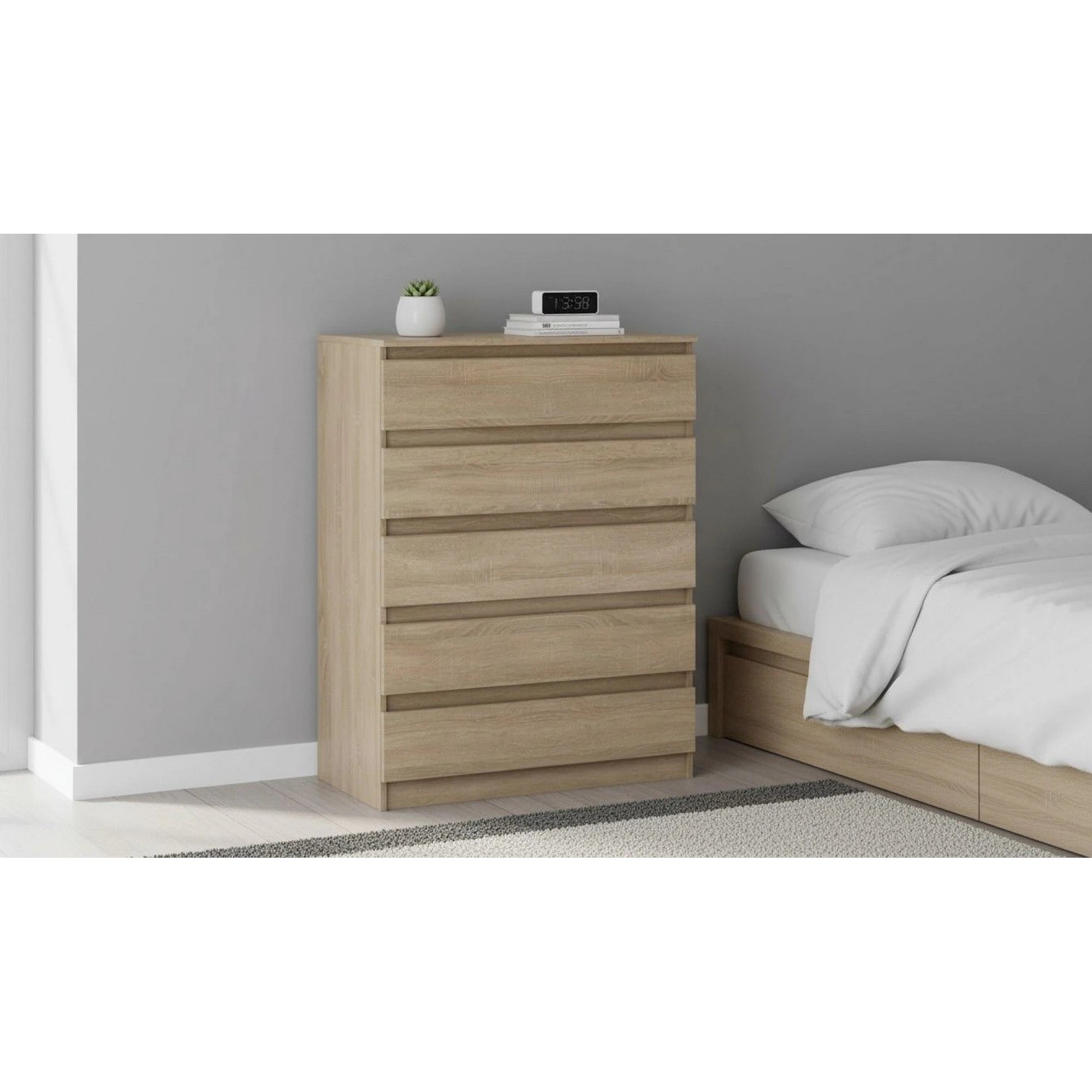 Comoda HANY NEW 005, stejar sonoma, PAL laminat, 90x49x117 cm