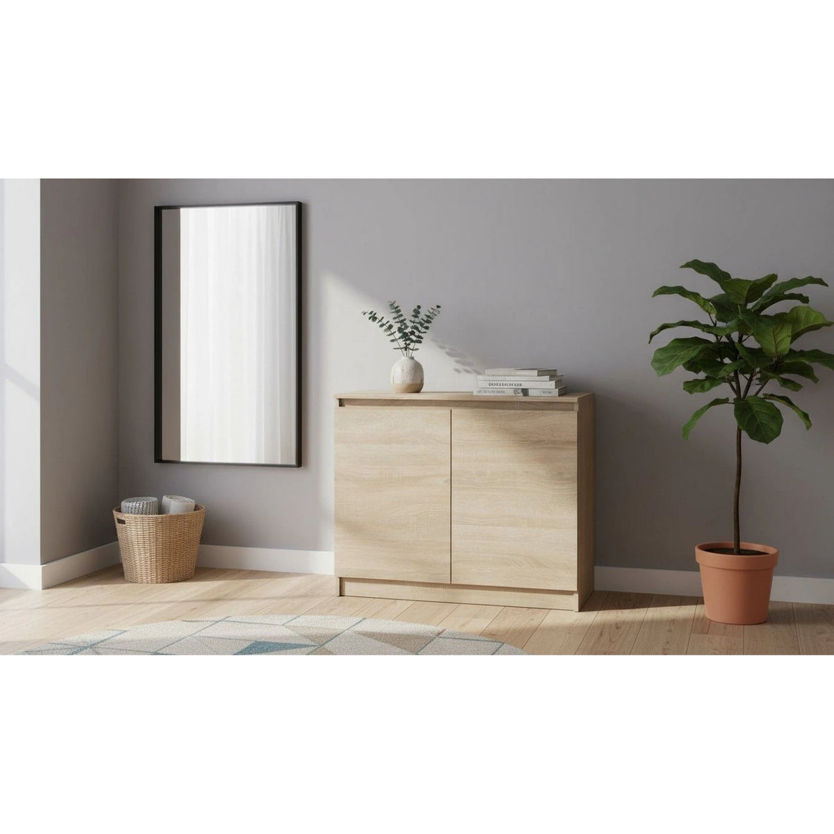 Comoda HANY NEW 008, stejar sonoma, DTD laminat, 90x49x74 cm