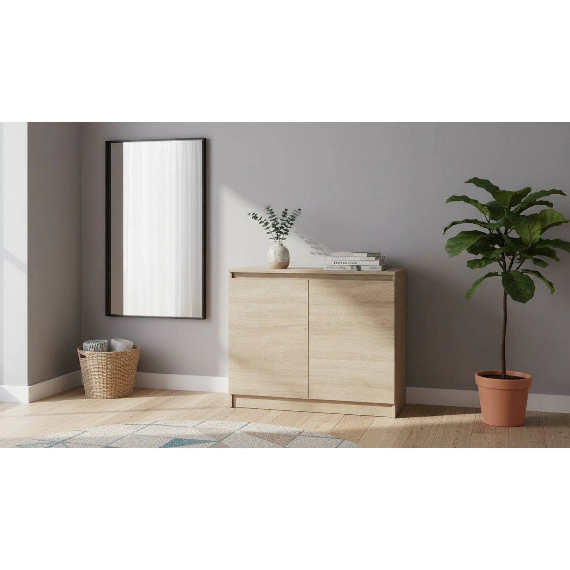 Comoda HANY NEW 008, stejar sonoma, DTD laminat, 90x49x74 cm