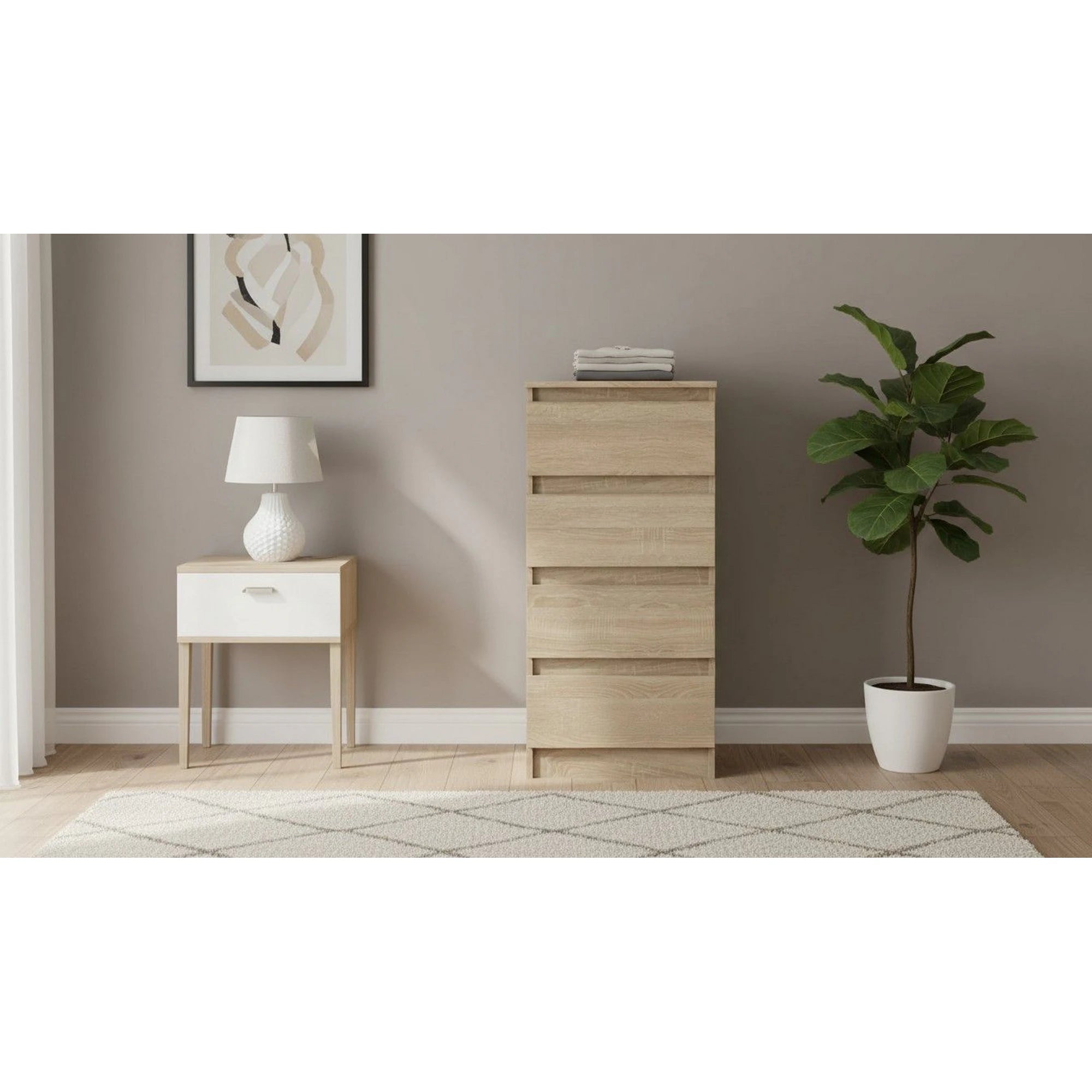 Comoda HANY NEW 009, stejar sonoma, PAL laminat, 45x49x95 cm