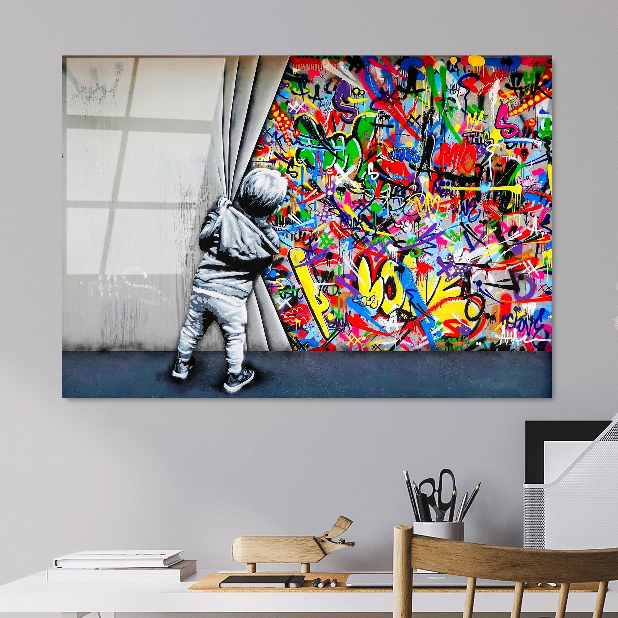 Tablou decorativ din sticlă securizată, UV-782 70 x 100, Multicolor