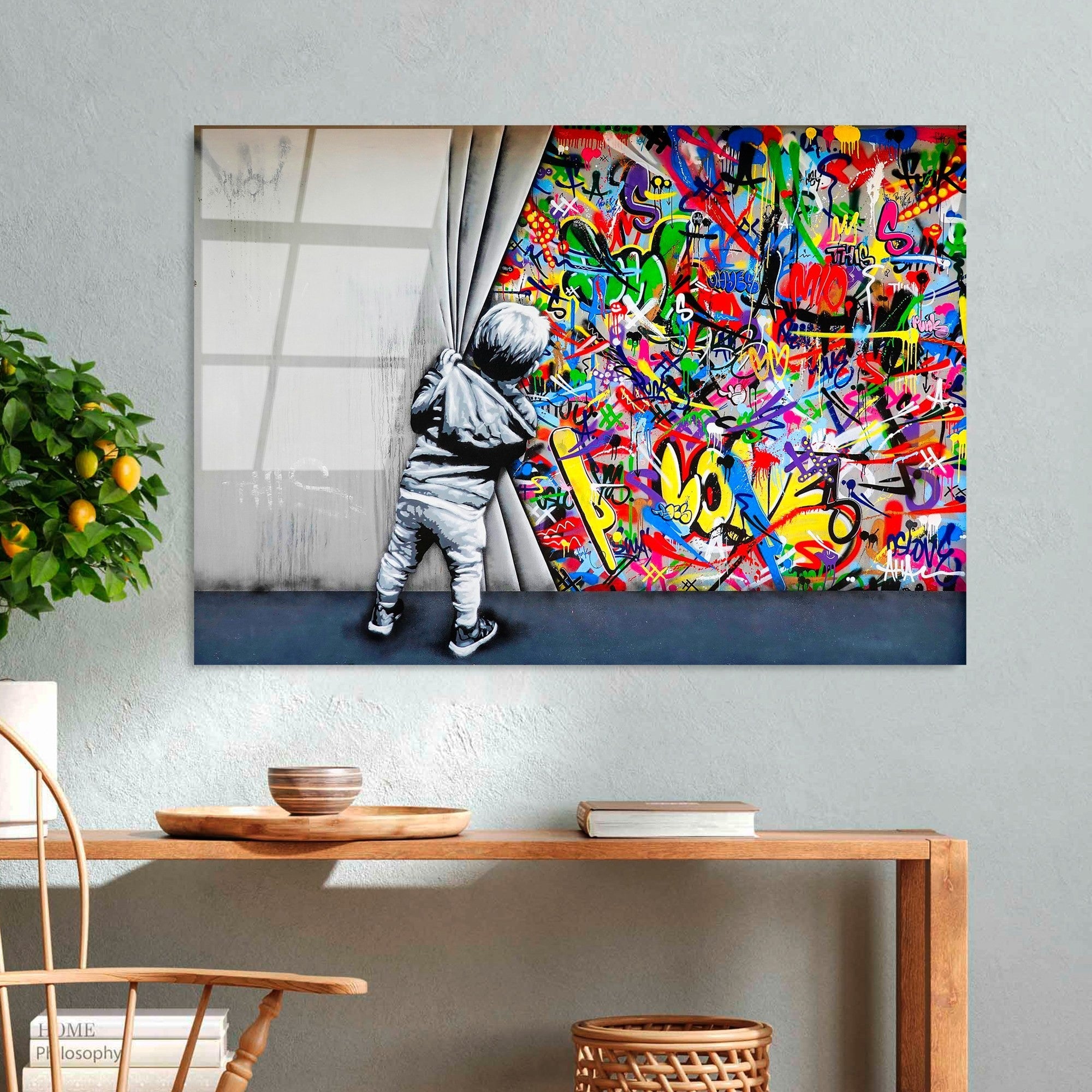 Tablou decorativ din sticlă securizată, UV-782 70 x 100, Multicolor