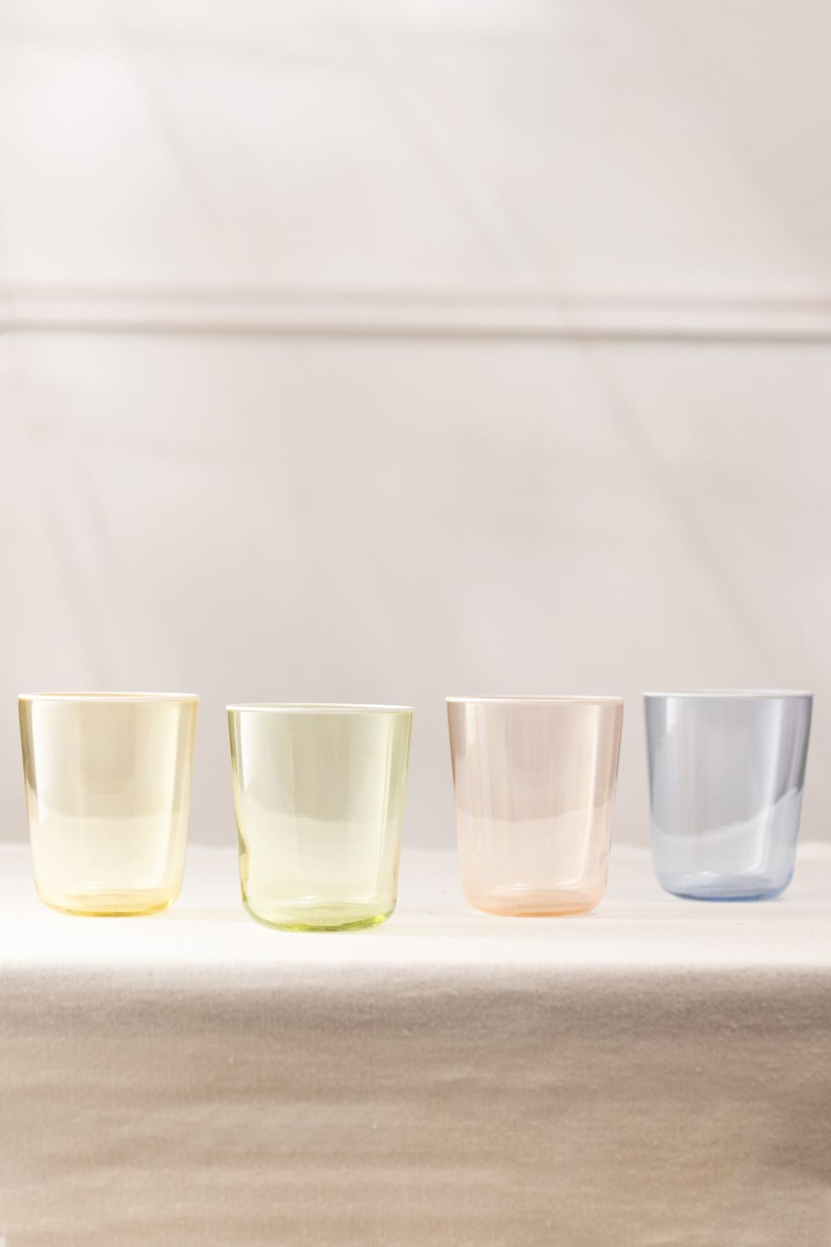 Set pahare (4 piese), Colore 315, Somon / Galben / Albastru / Verde