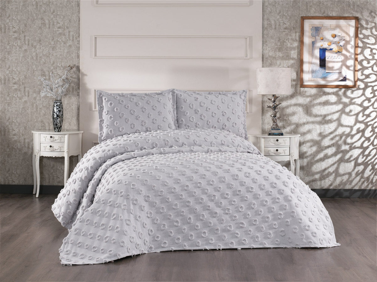 Set cuvertură pat dublu, Hayal - Grey, Gri