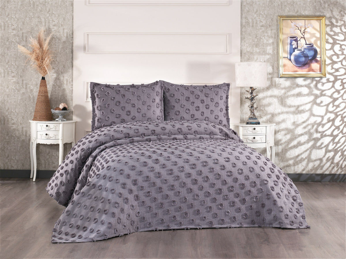 Set cuvertură pat dublu, Hayal - Anthracite, Antracit