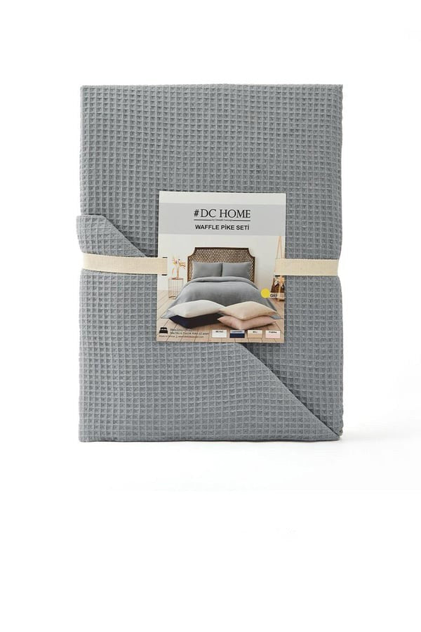 Cuvertură pichet pat dublu, Waffle - Grey, Gri