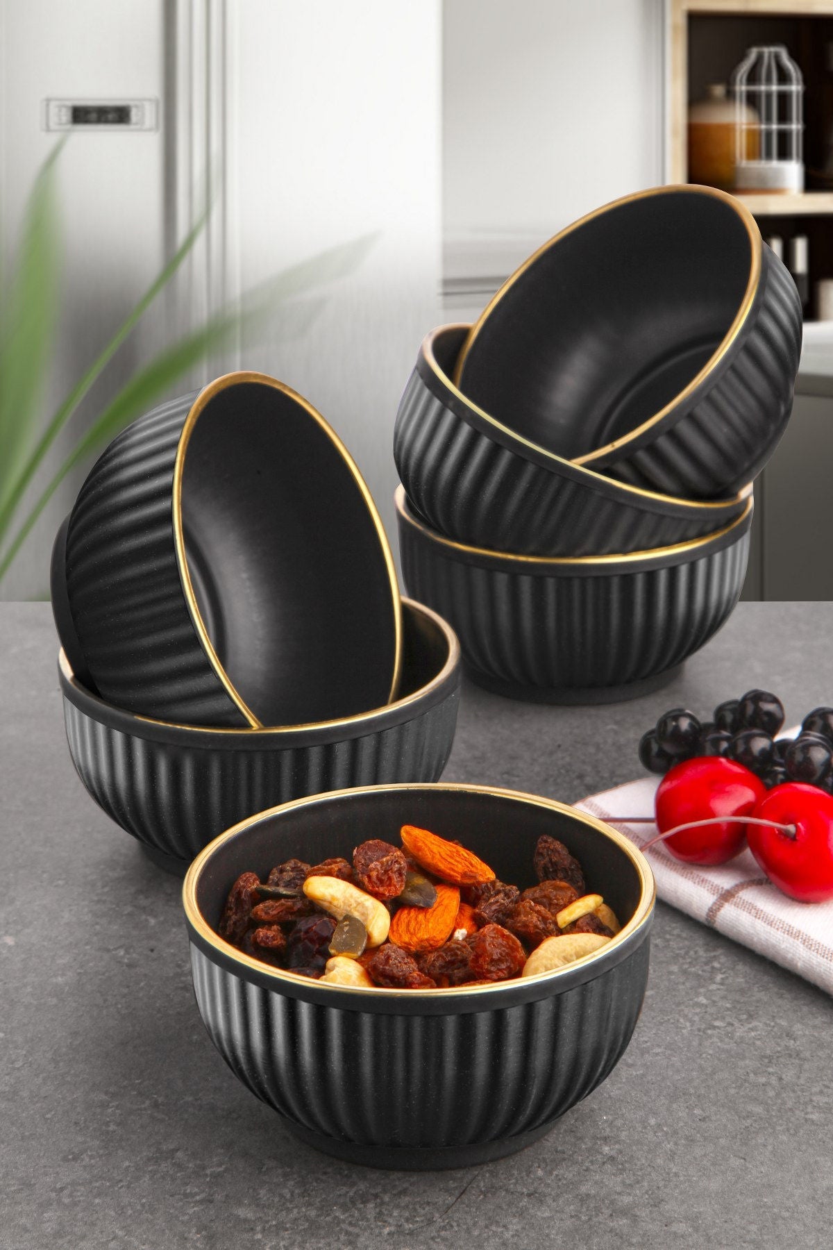 Set boluri (6 piese), C-DD07 - Black, Negru