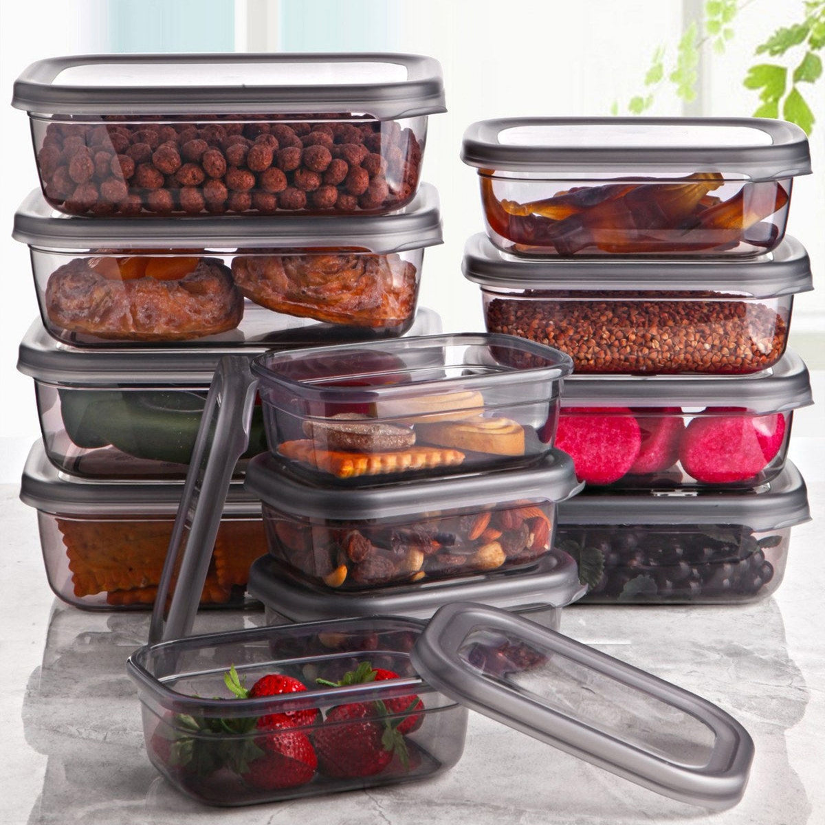 Set cutii depozitare (12 piese), Lot-12, Multicolor