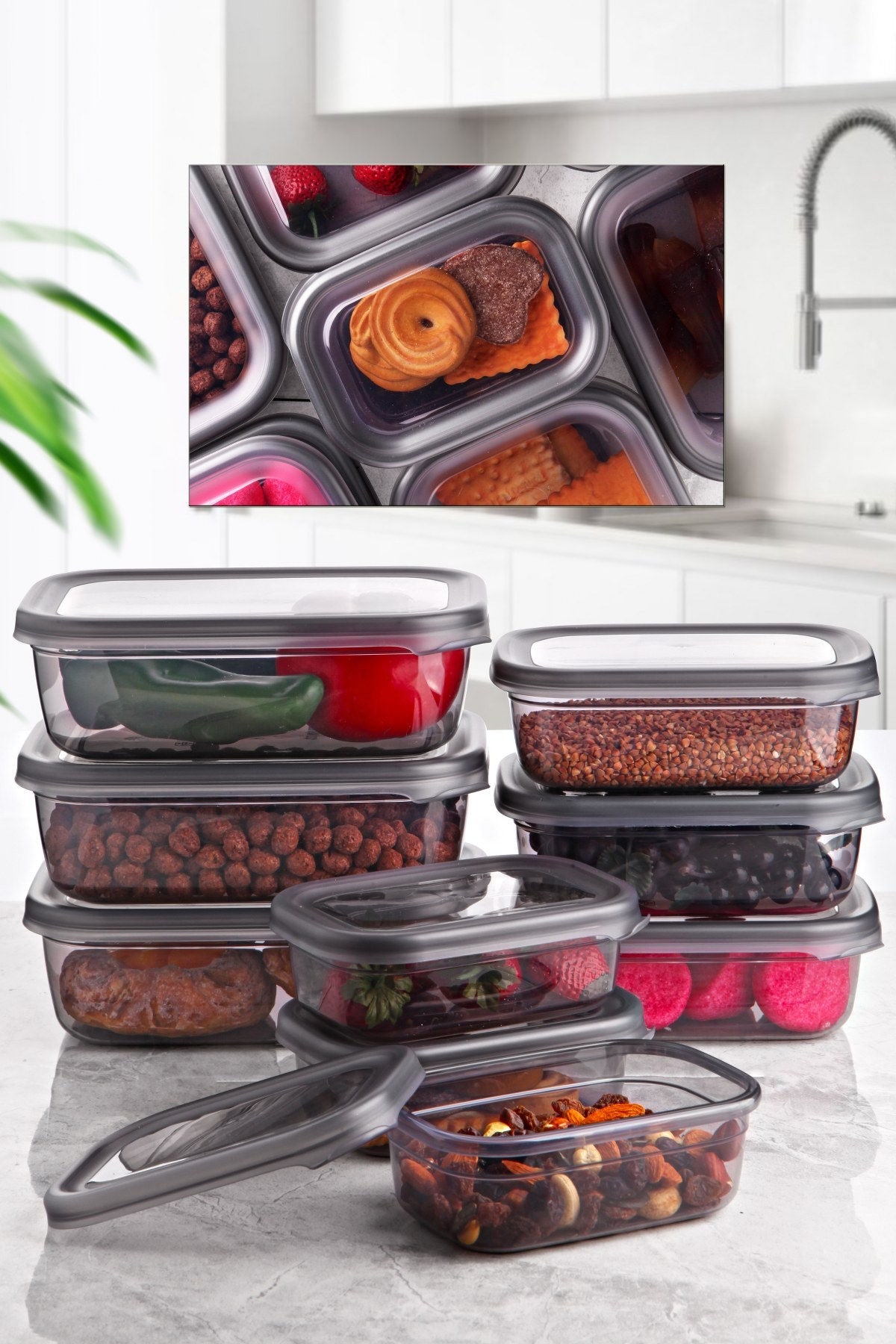 Set cutii depozitare (9 piese), Lot-9, Multicolor