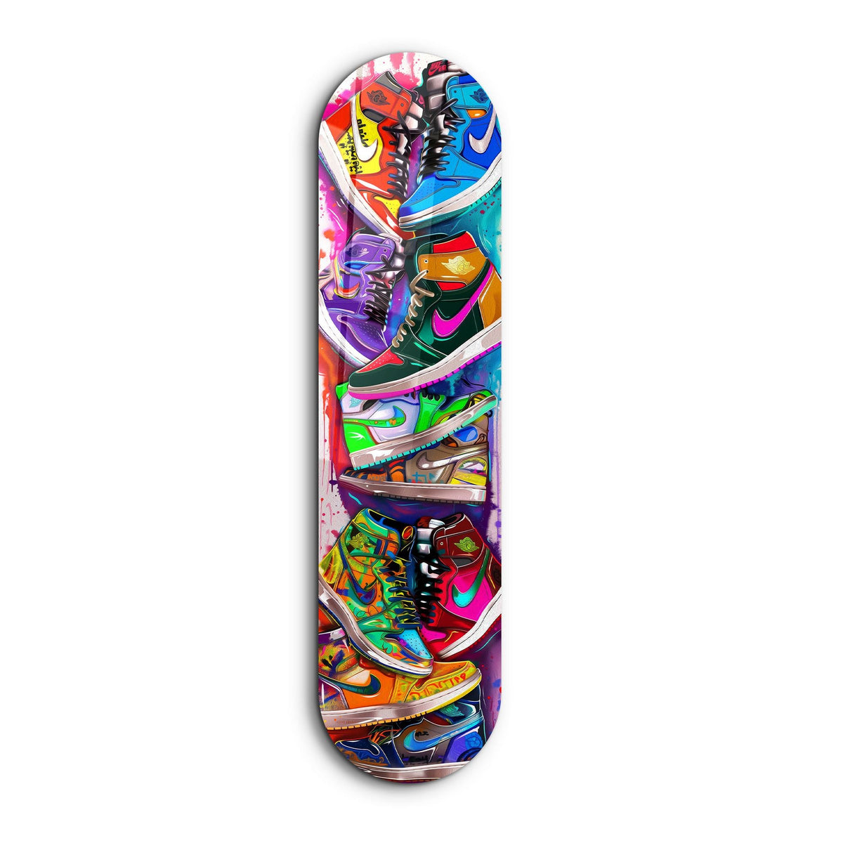 Tablou decorativ din sticlă securizată, Colorful Sneakers, Multicolor