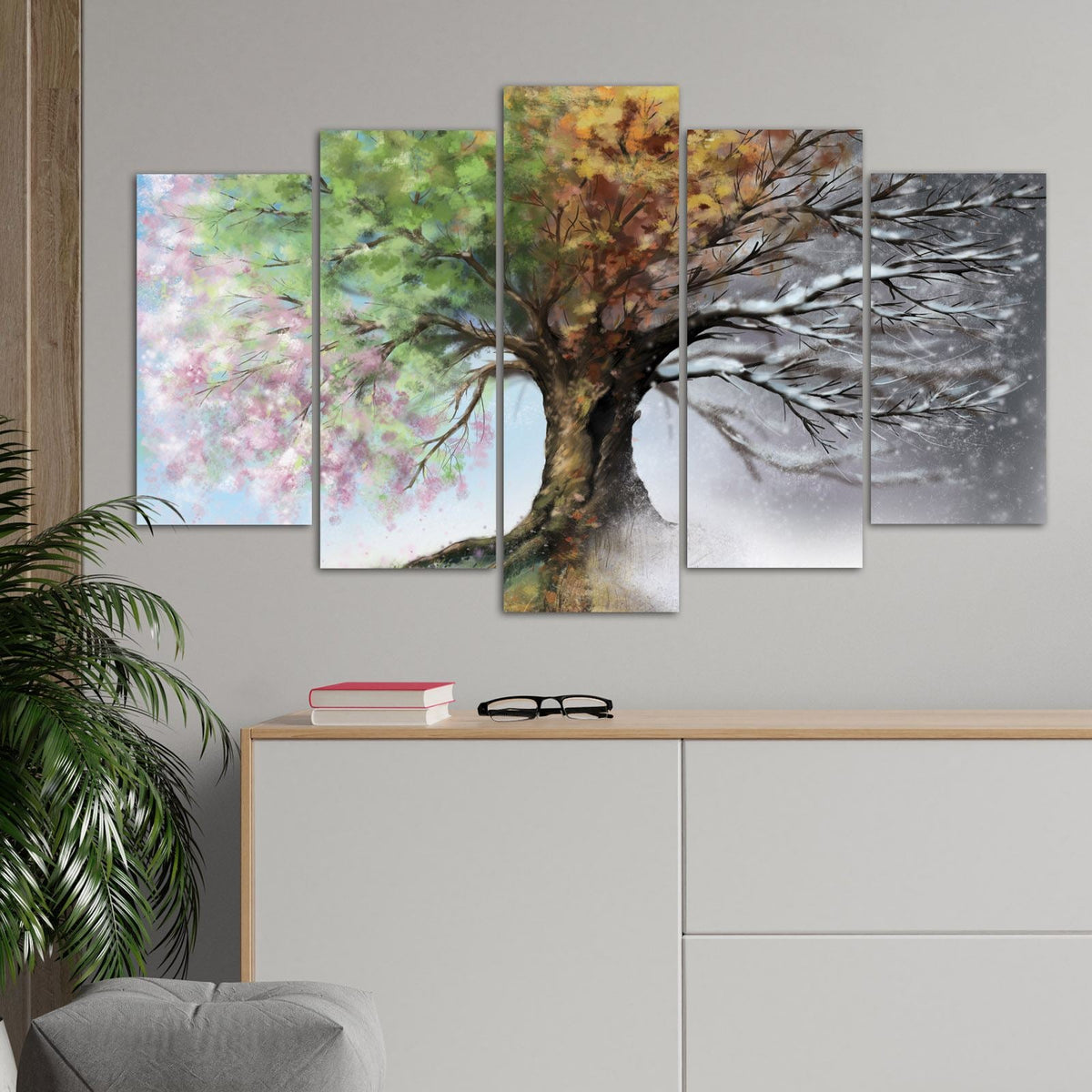 Tablou decorativ MDF (5 piese), 5DMDF-6, Multicolor