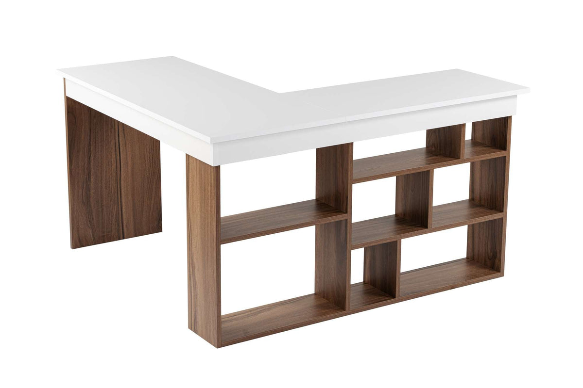 Birou, Vesper - Venezia Walnut, White, Nuc Veneția / Alb