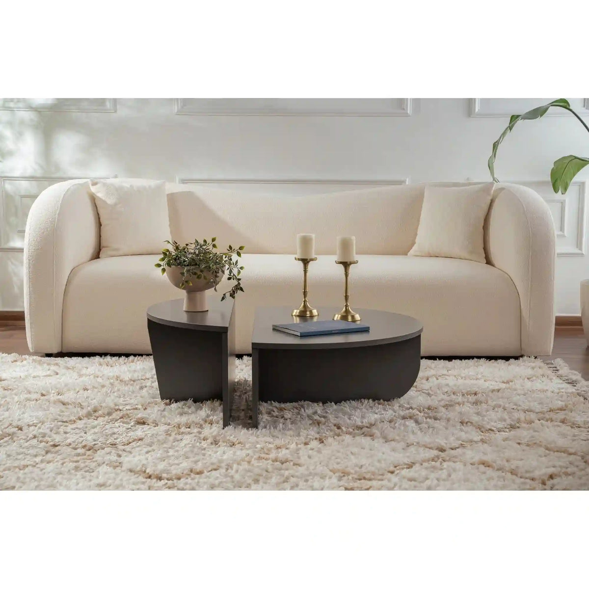 Set 2 masute ORION, gri antracit, PAL melaminat