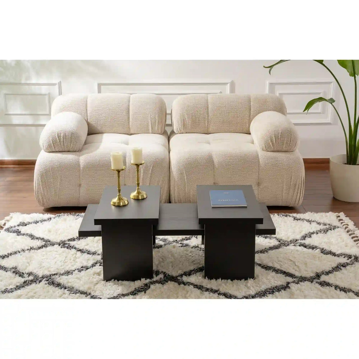 Masuta cafea SANCTUARY, negru, PAL, 110x45x30 cm