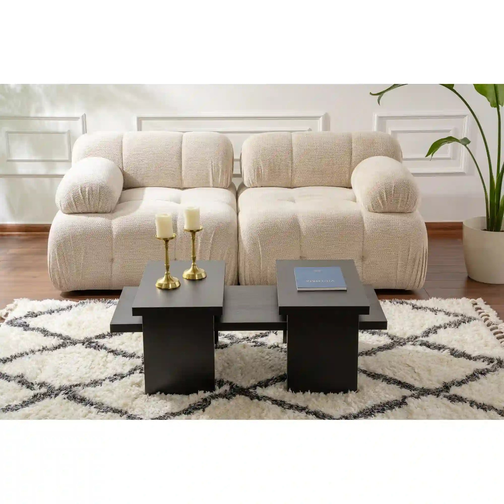 Masuta cafea SANCTUARY, negru, PAL, 110x45x30 cm