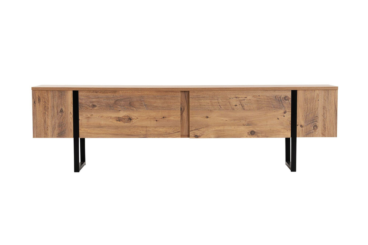 Comodă TV, Serenity - Atlantic Pine, Black, Pin Atlantic / Negru