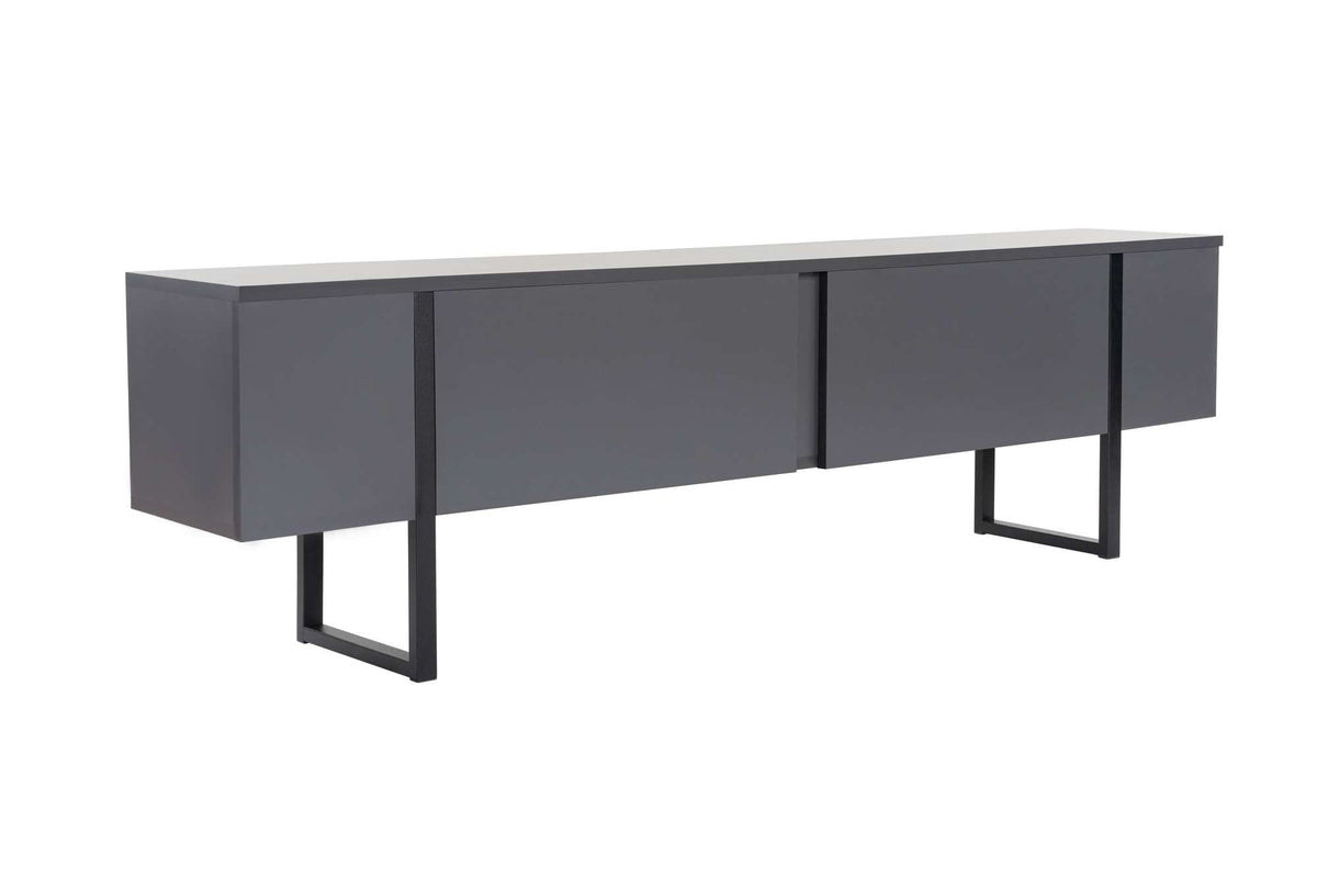 Comodă TV, Serenity - Anthracite, Black, Antracit / Negru