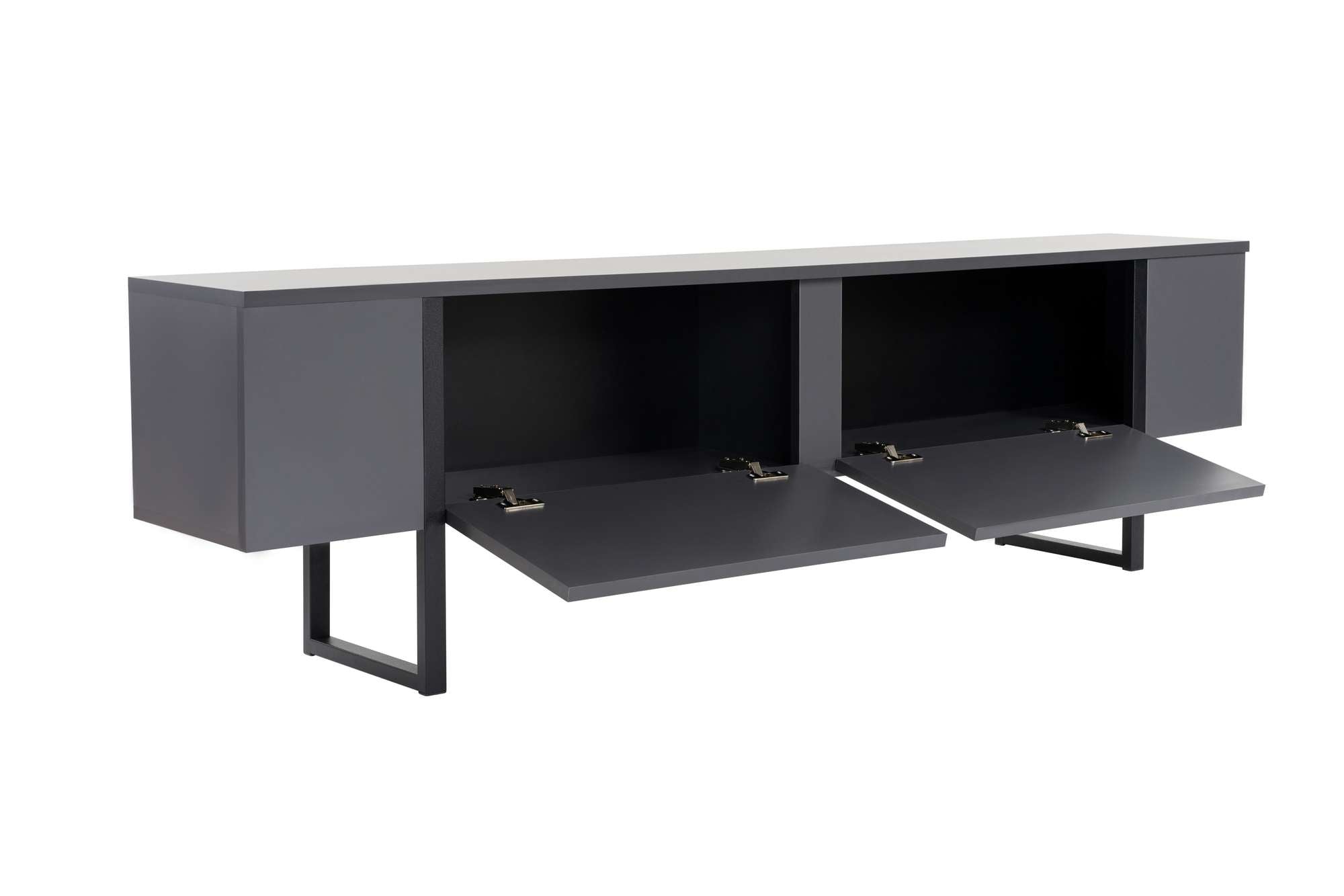 Comodă TV, Serenity - Anthracite, Black, Antracit / Negru