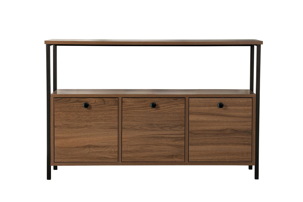 Consolă, Solace - Venezia Walnut, Black, Nuc Veneția / Negru