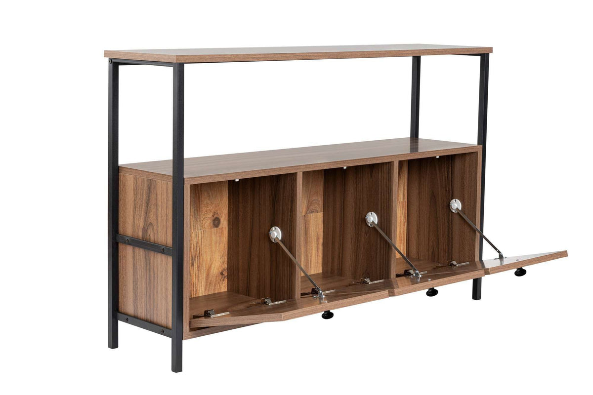 Consolă, Solace - Venezia Walnut, Black, Nuc Veneția / Negru