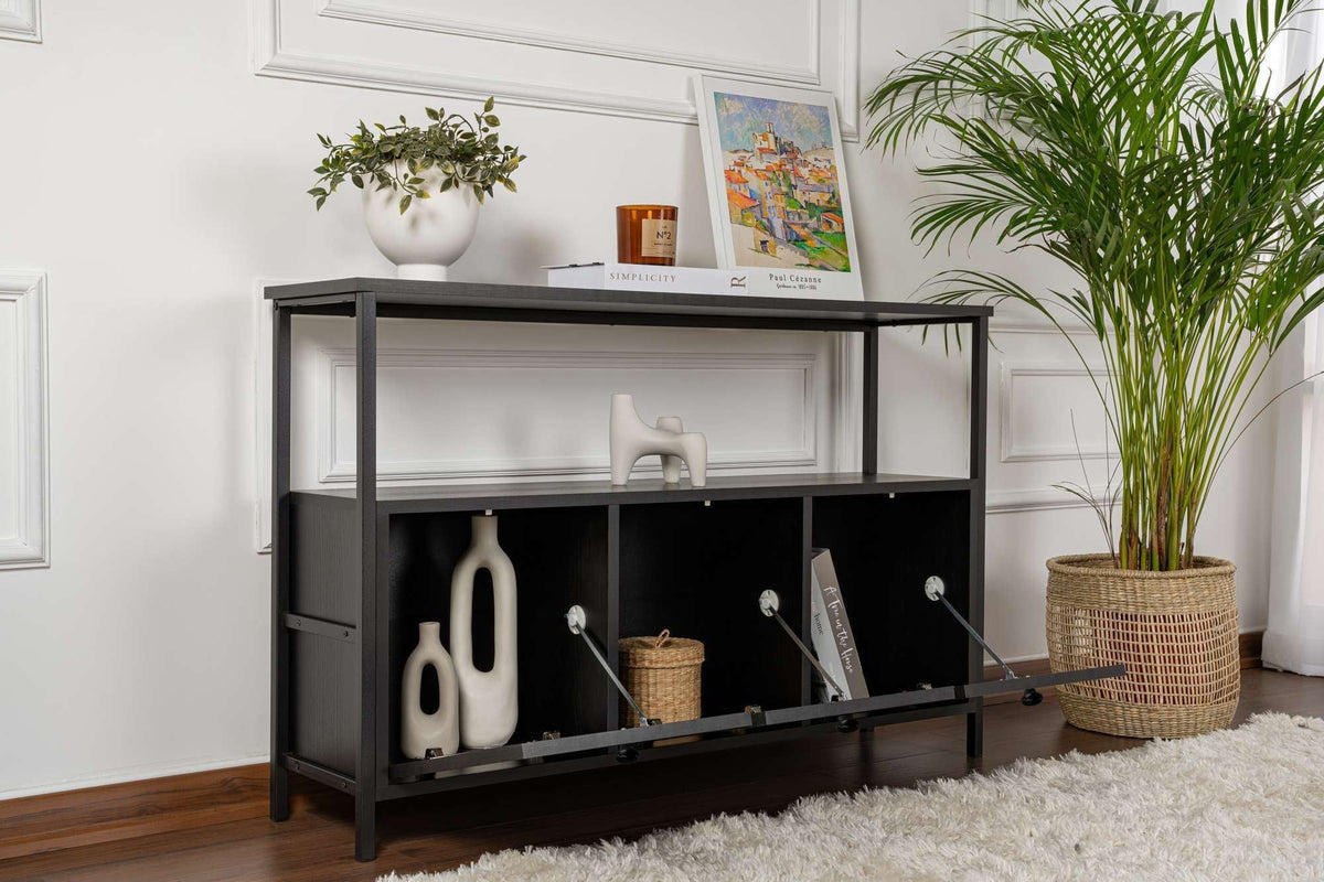 Consolă, Solace - Wood Black, Black, Lemn Negru / Negru