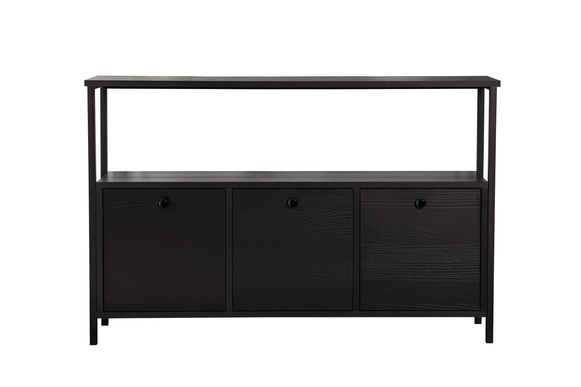 Consolă, Solace - Wood Black, Black, Lemn Negru / Negru