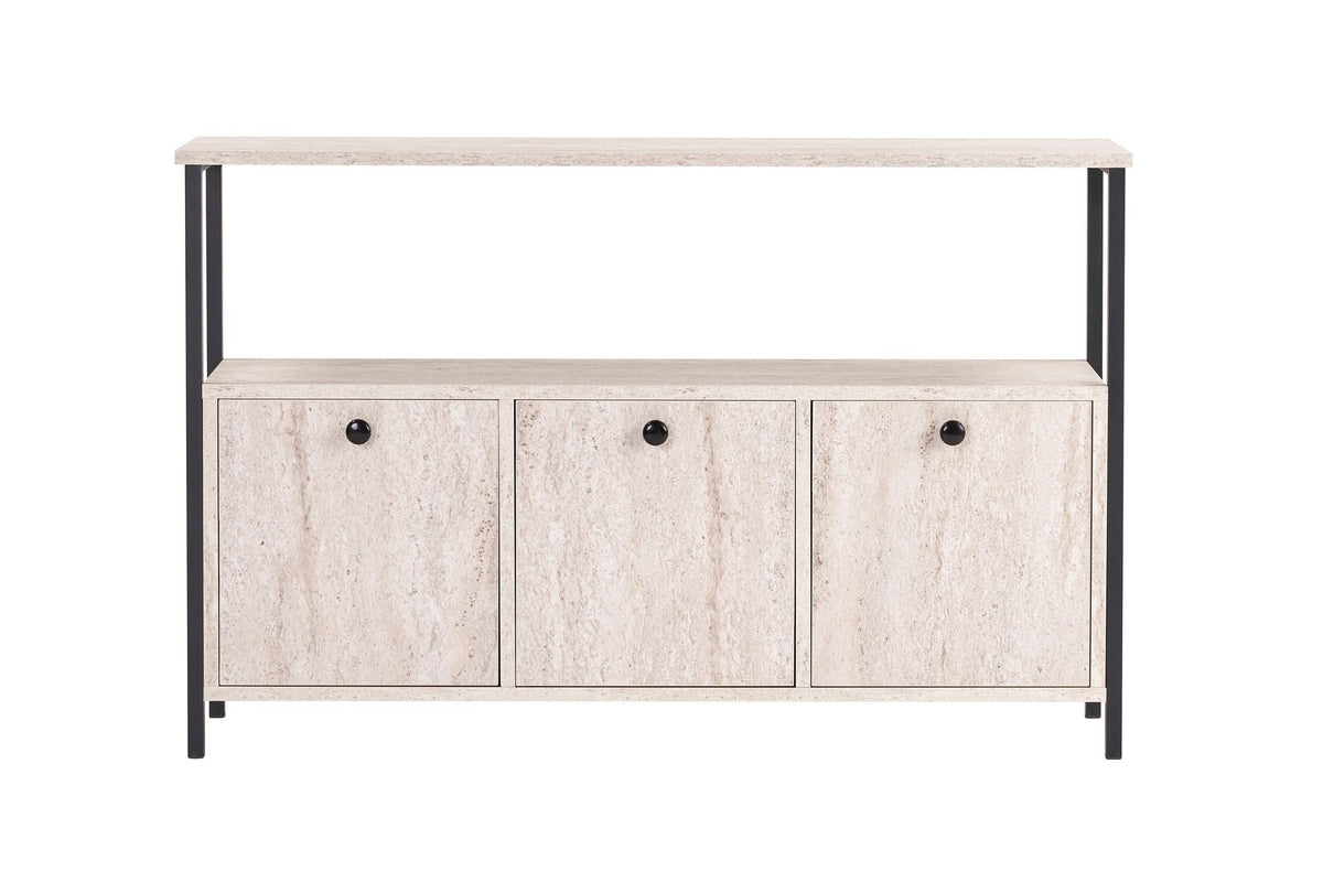 Consolă, Solace - Travertine, Black, Travertin / Negru