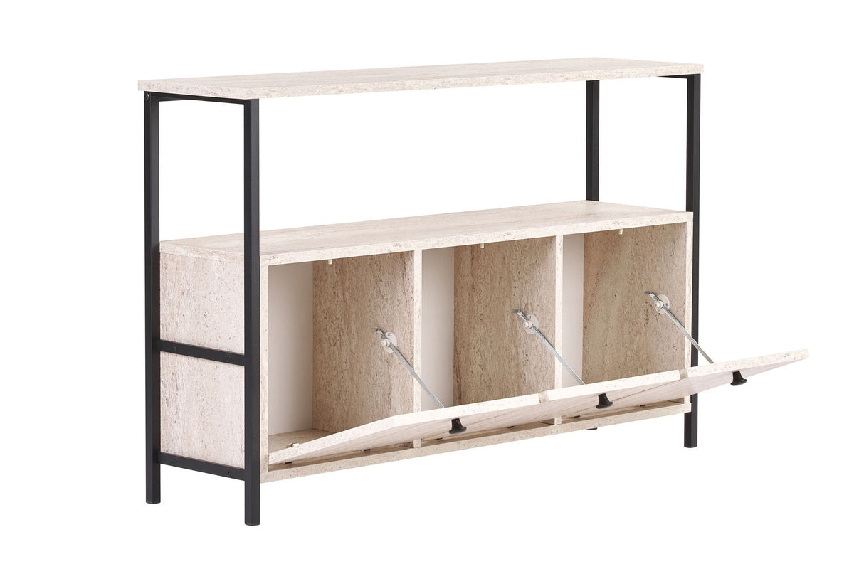 Consolă, Solace - Travertine, Black, Travertin / Negru