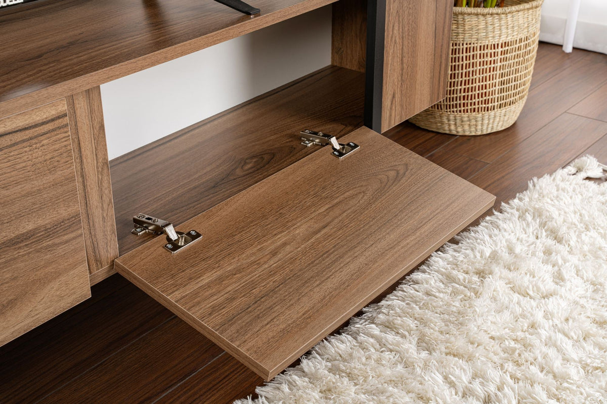 Comodă TV, Serenity - Venezia Walnut, Black, Nuc Veneția / Negru