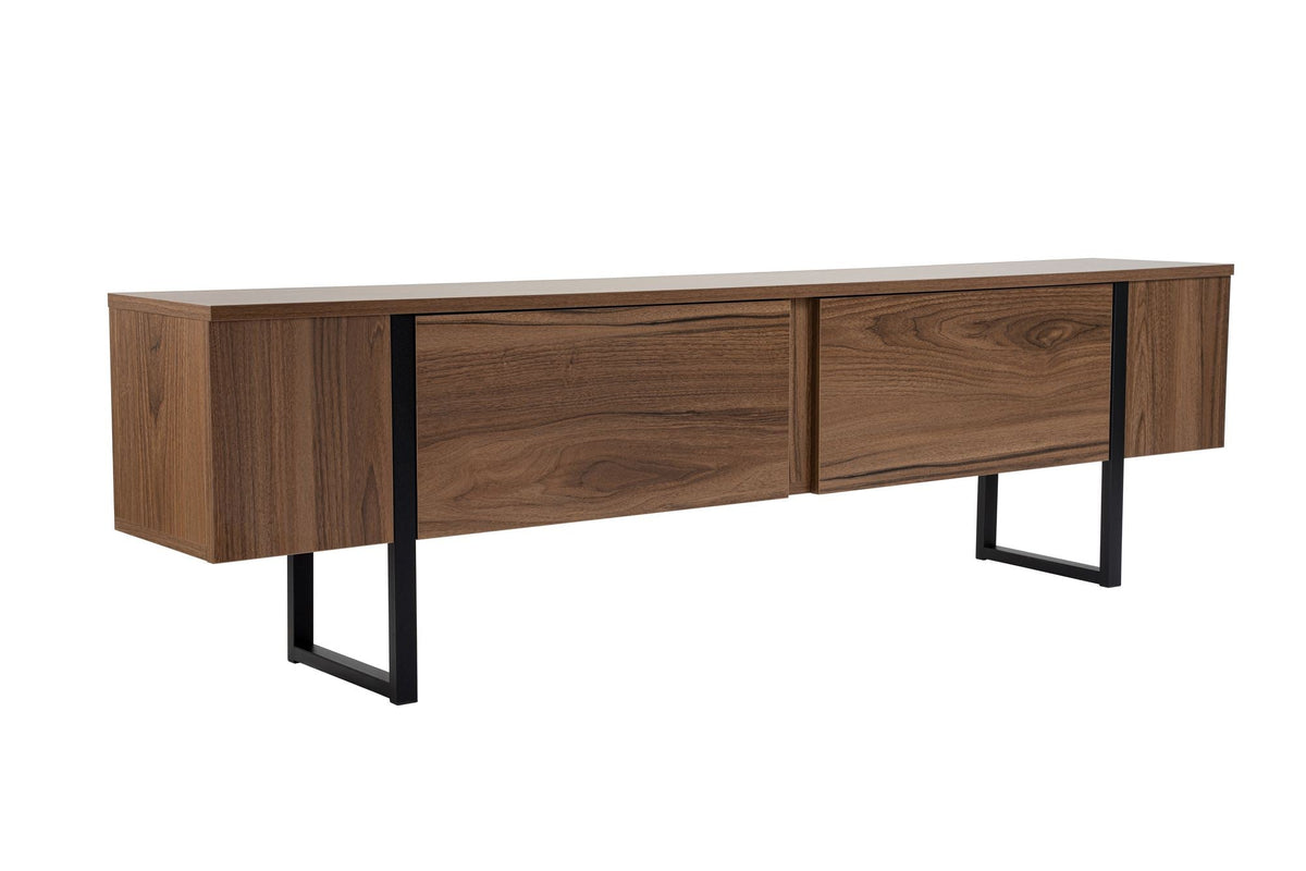 Comodă TV, Serenity - Venezia Walnut, Black, Nuc Veneția / Negru