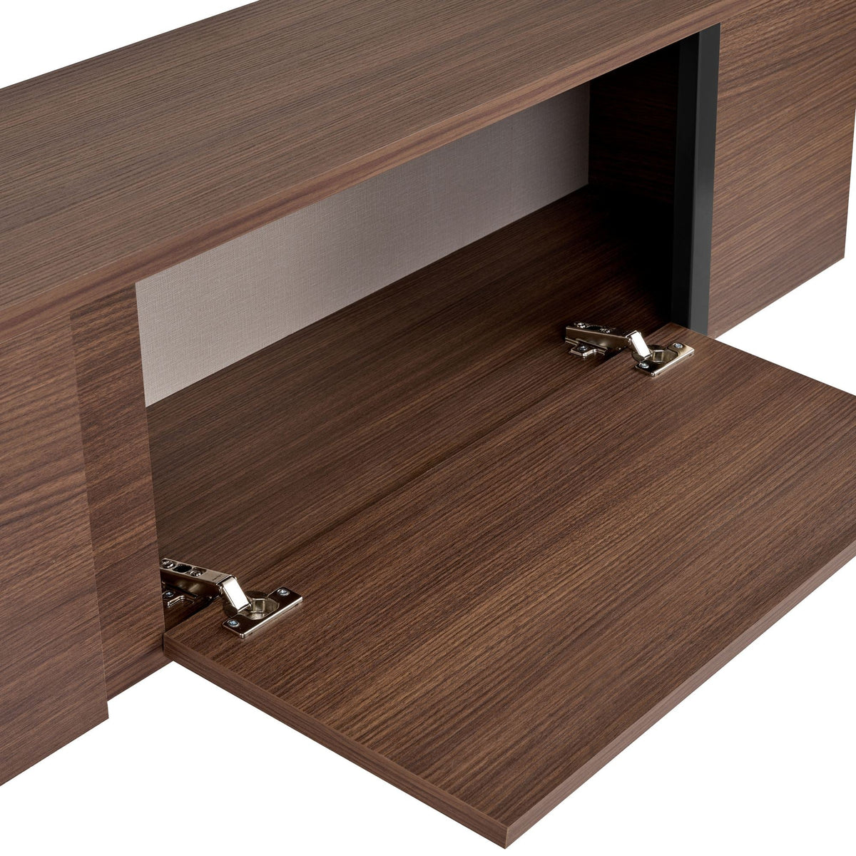 Comodă TV, Onera - Milano Walnut, Black, Nuc Milano / Negru