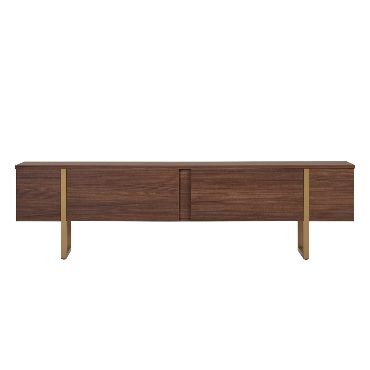 Comodă TV, Onera - Milano Walnut, Gold, Nuc Milano / Auriu