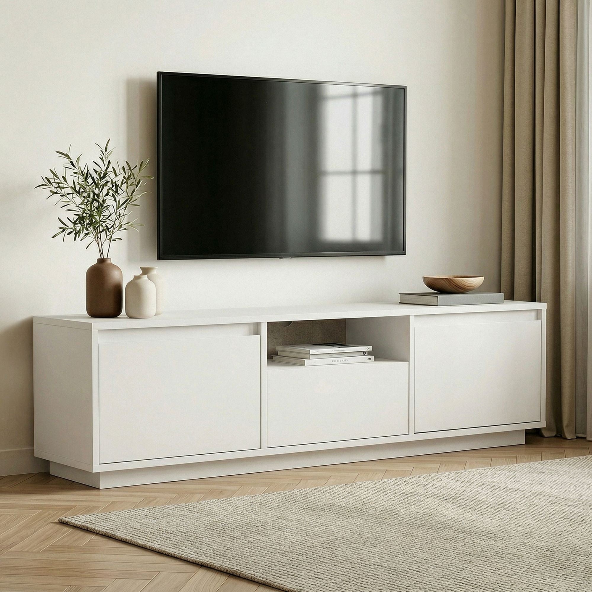 Comodă TV, Sentinel - Natural White, Alb natural