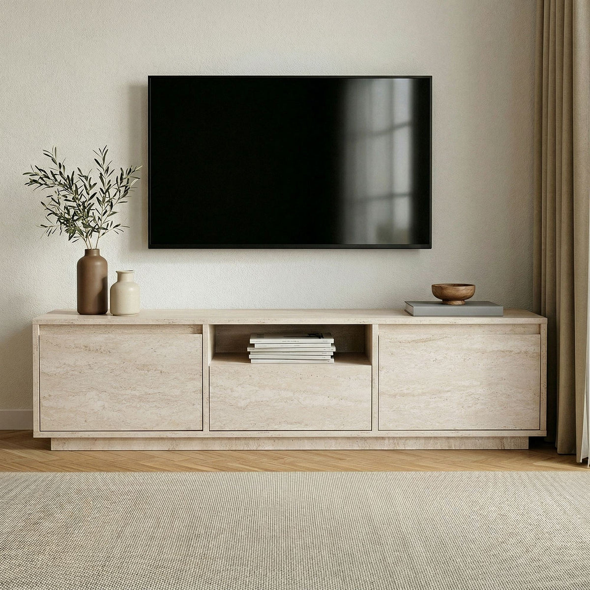 Comodă TV, Sentinel - Travertine, Travertin