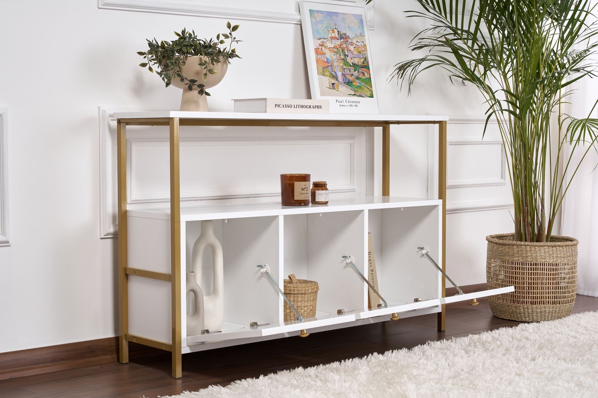 Consolă, Solace - White, Gold, Alb / Auriu