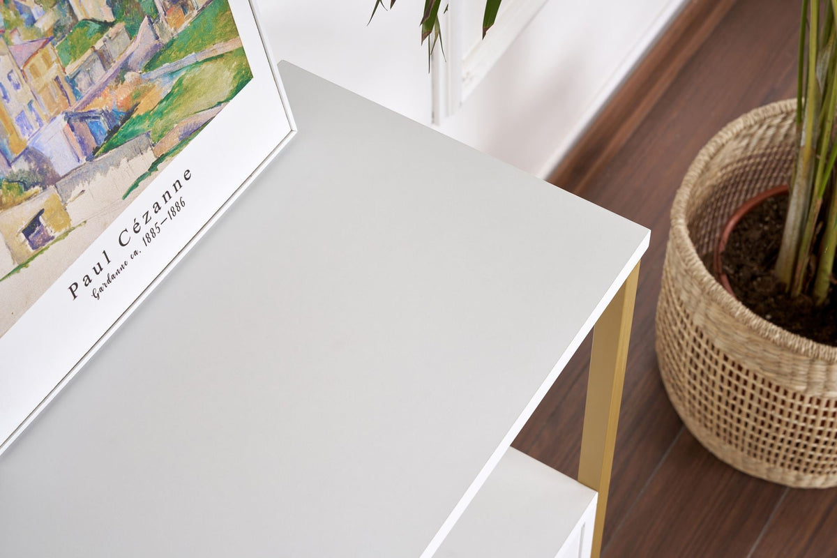 Consolă, Solace - White, Gold, Alb / Auriu