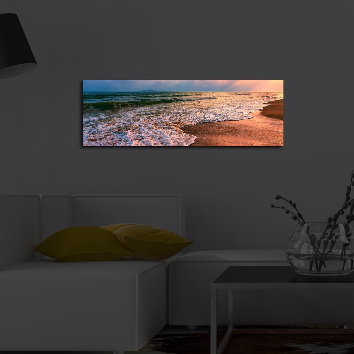 Tablou decorativ pe pânză cu LED, 3090İACT-72, Multicolor