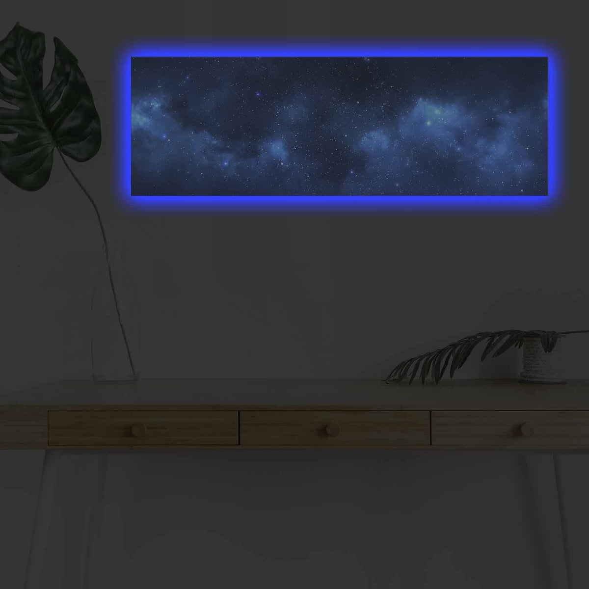 Tablou decorativ pe pânză cu LED, 3090NASA-017, Multicolor