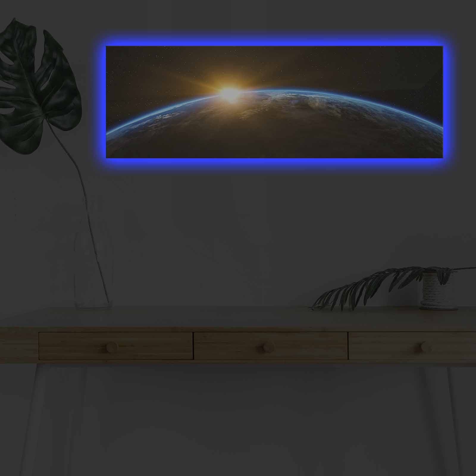 Tablou decorativ pe pânză cu LED, 3090NASA-018, Multicolor