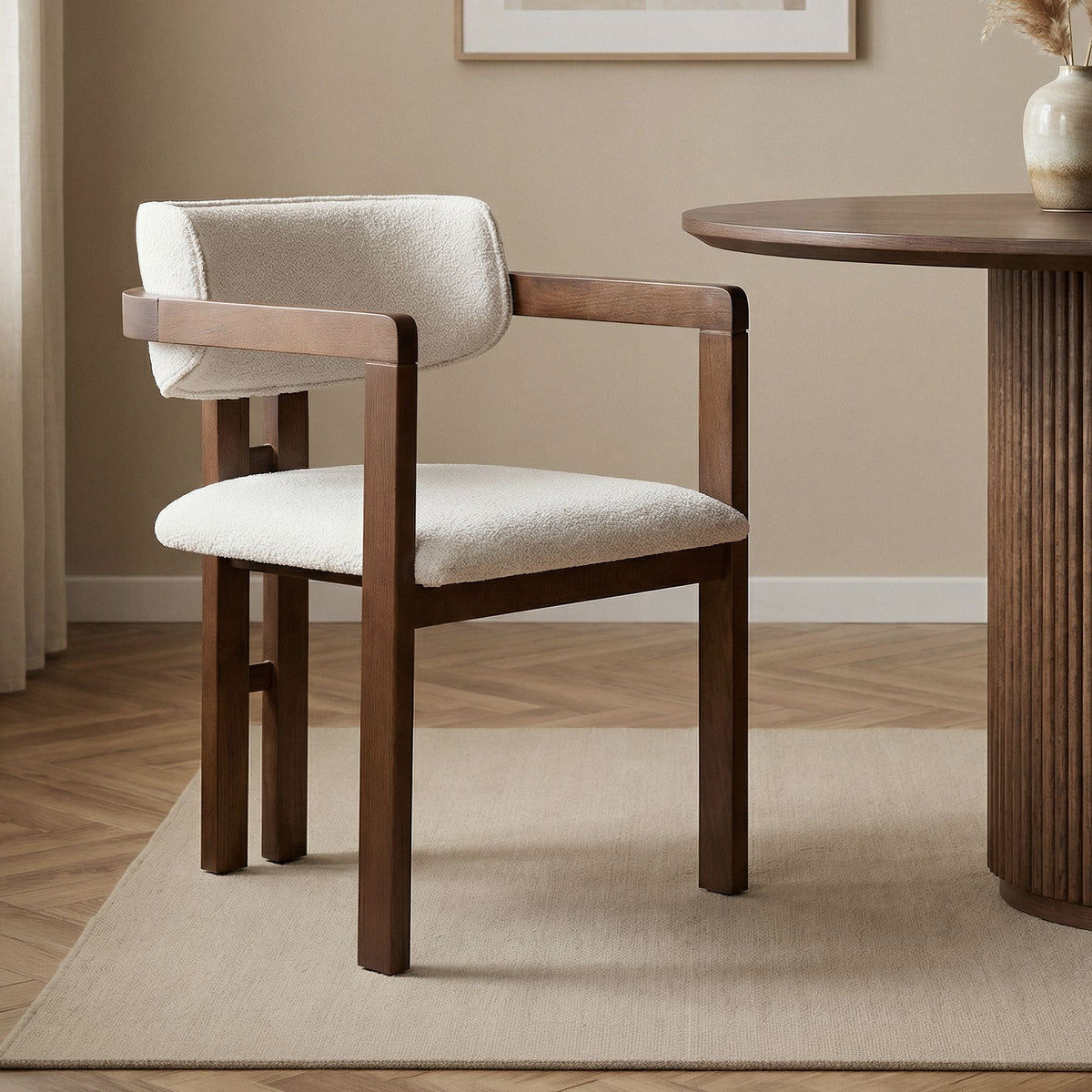 Scaun, Toscana - White, Dark Walnut, Alb / Nuc închis