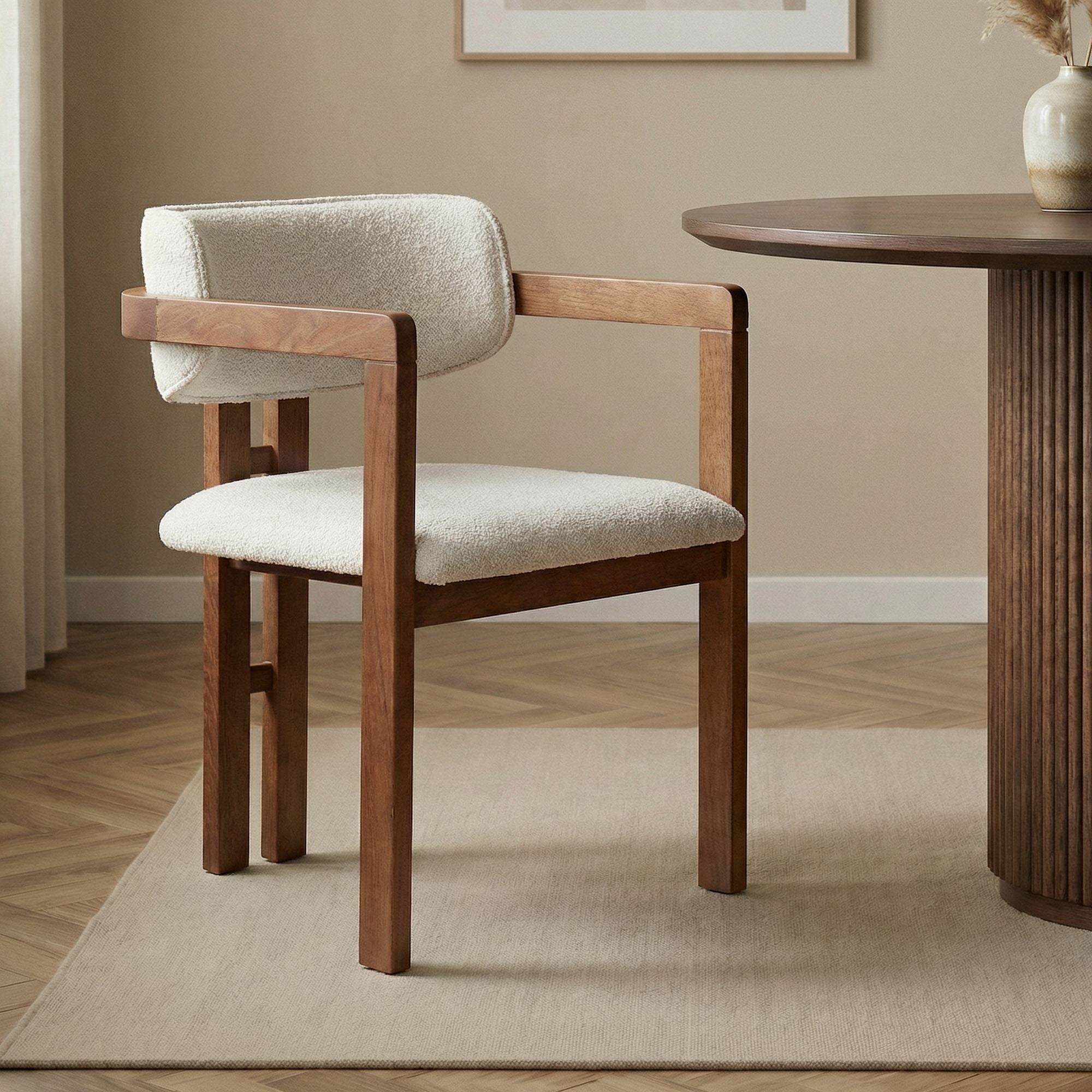 Scaun, Toscana - White, Walnut, Alb / Nuc